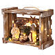 Portable wood box with lights and Deruta Nativity scene 10 cm s3