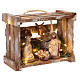 Caisse avec éclairage en bois avec poignée Nativité 10 cm Deruta s4