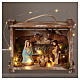 Portable wood and moss box with lights and Deruta Nativity scene 10 cm s2