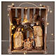 Skrzynka ze światłami, przenośna, z drewna i mchu, ze Sceną Narodzin, do szopki 20 cm, Deruta s2