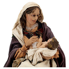 Natividad Angela Tripi: María que abraza al Niño 30 cm