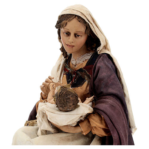 Natividade Virgem Maria com Menino Jesus no colo Presépio Angela Tripi com figuras de altura média 30 cm 5