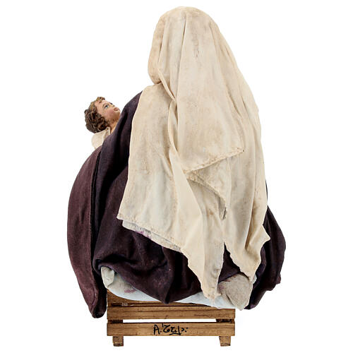 Natividade Virgem Maria com Menino Jesus no colo Presépio Angela Tripi com figuras de altura média 30 cm 13