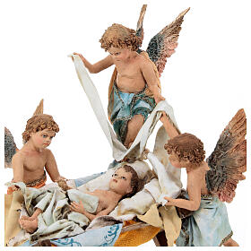 Nativity scene with angels, 30 cm by Angela Tripi