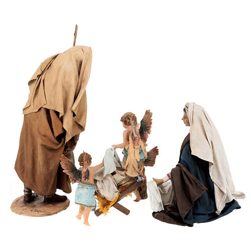 Natividade com anjos Presépio Angela Tripi com figuras de altura média 30 cm 12