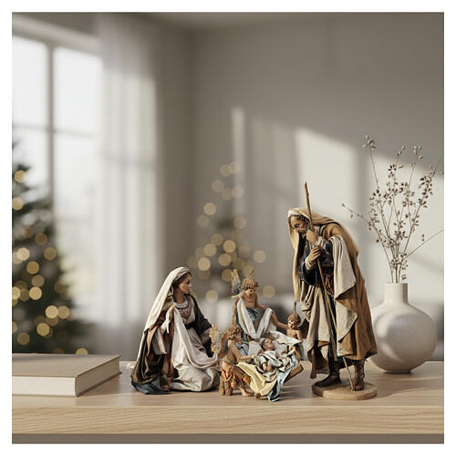Natividade com anjos Presépio Angela Tripi com figuras de altura média 30 cm 2