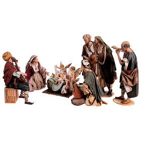 Scène Nativité avec 4 musiciens 30 cm Angela Tripi