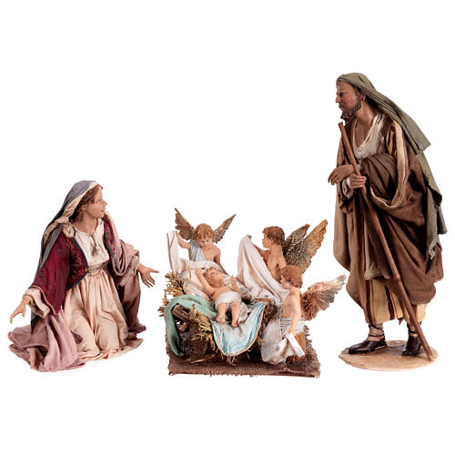 Scène Nativité avec 4 musiciens 30 cm Angela Tripi 5