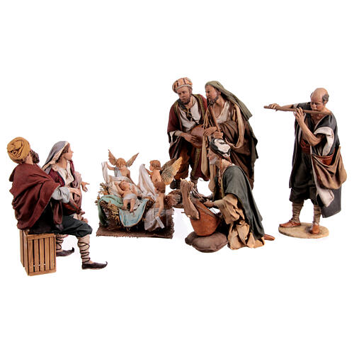 Scène Nativité avec 4 musiciens 30 cm Angela Tripi 11