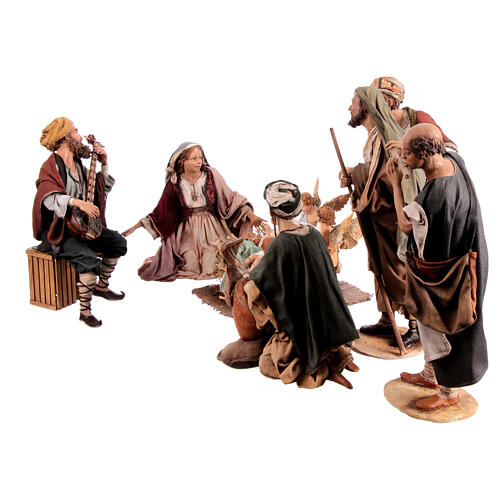 Cena Natividade com 4 músicos Presépio de Natal Angela Tripi com figuras de altura média 30 cm 19