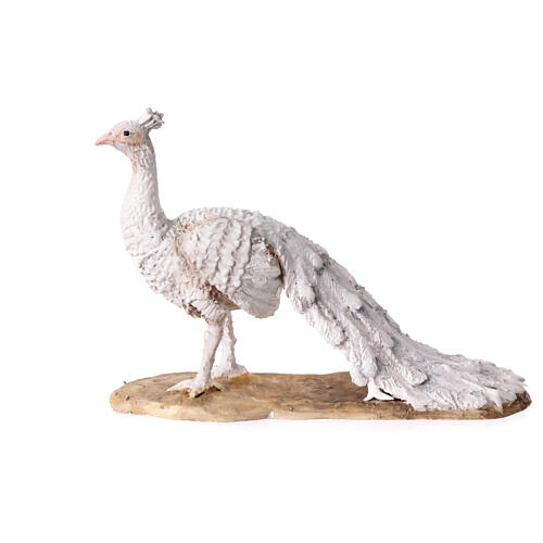 Nativity scene white peacock, 18 cm by Angela Tripi 1