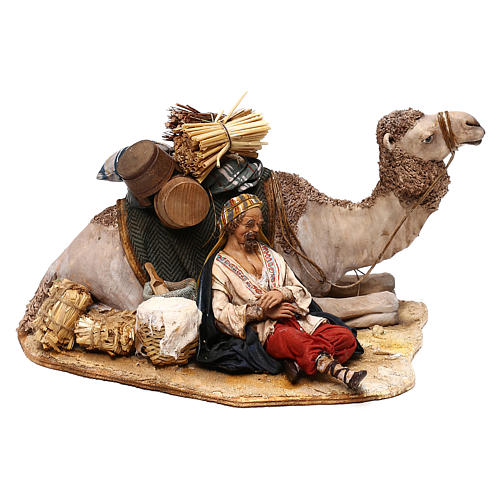 Nativity scene sleeping shepherd with camel, 18 cm by Angela Tripi 1