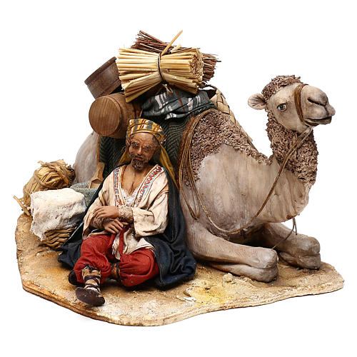 Benino, o pastor dormindo, com camelo para Presépio Angela Tripi com figuras de altura média 18 cm 3