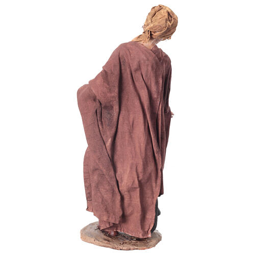 Alte Frau mit Körnerkorb, für 30 cm Krippe von Angela Tripi, Terrakotta 6