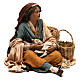 Sitzende Frau mit Zicklein, für 30 cm Krippe von Angela Tripi, Terrakotta s5