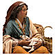 Sitzende Frau mit Zicklein, für 30 cm Krippe von Angela Tripi, Terrakotta s6