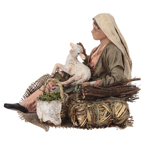 Woman with kid, 30 cm Angela Tripi Nativity Scene 5