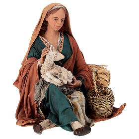 Donna con capretto presepe 30 cm Tripi