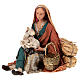 Donna con capretto presepe 30 cm Tripi s4