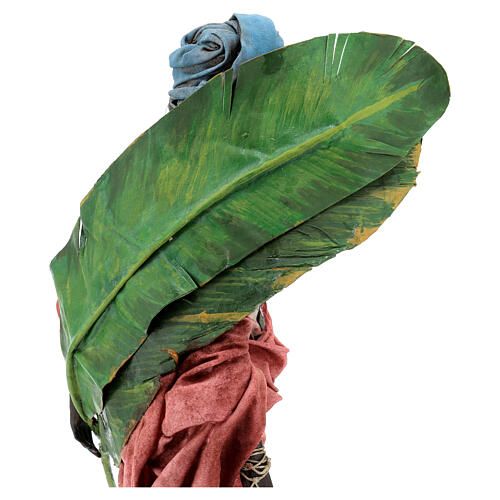 Donna con foglie di banano 30 cm presepe Tripi 7