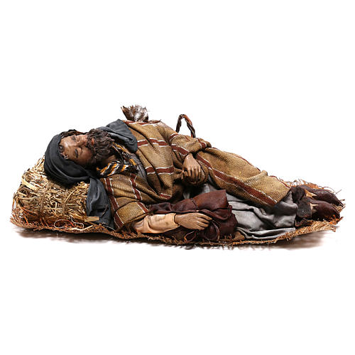 Schlafender Hirte, Benino, für 30 cm Krippe von Angela Tripi, Terrakotta 1
