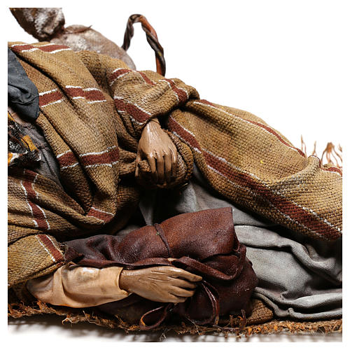 Schlafender Hirte, Benino, für 30 cm Krippe von Angela Tripi, Terrakotta 4