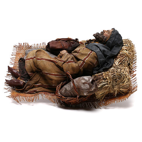 Schlafender Hirte, Benino, für 30 cm Krippe von Angela Tripi, Terrakotta 7