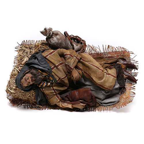 Schlafender Hirte, Benino, für 30 cm Krippe von Angela Tripi, Terrakotta 8