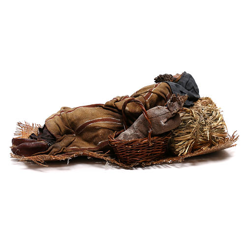 Schlafender Hirte, Benino, für 30 cm Krippe von Angela Tripi, Terrakotta 10