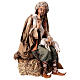 Sitzender Hirte mit Schäfchen, für 30 cm Krippe von Angela Tripi, Terrakotta s5