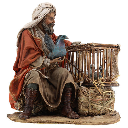 Man with bird cages, 30 cm Angela Tripi figurine 1