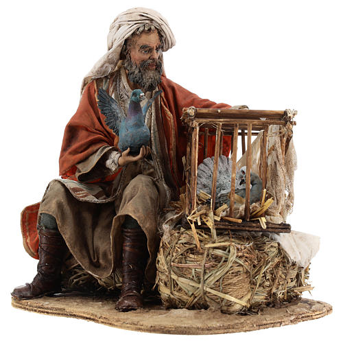 Man with bird cages, 30 cm Angela Tripi figurine 3