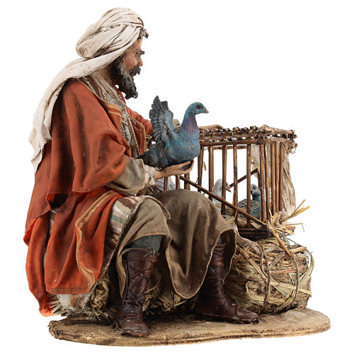 Man with bird cages, 30 cm Angela Tripi figurine 4