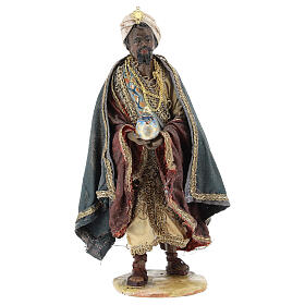 Heiliger König mit Gabe, für 13 cm Krippe von Angela Tripi, Terrakotta