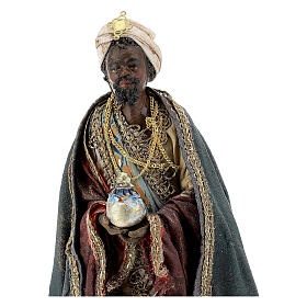 Heiliger König mit Gabe, für 13 cm Krippe von Angela Tripi, Terrakotta