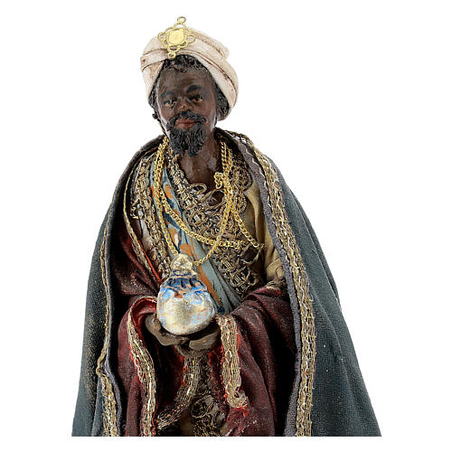 Heiliger König mit Gabe, für 13 cm Krippe von Angela Tripi, Terrakotta 2