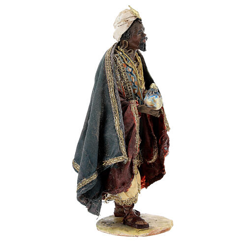 Heiliger König mit Gabe, für 13 cm Krippe von Angela Tripi, Terrakotta 4
