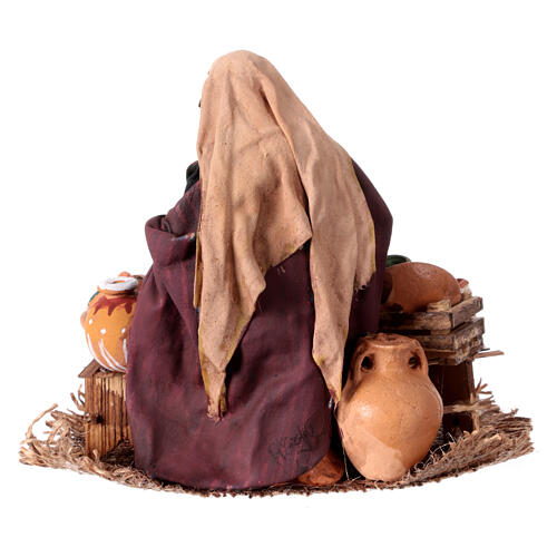 Nativity scene figurine, woman selling pottery by Angela Tripi 13 cm 4
