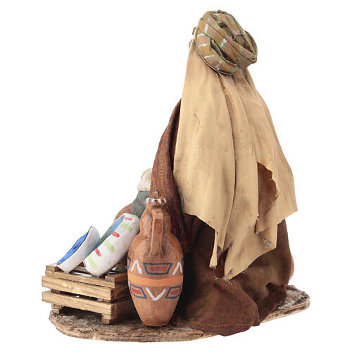 Nativity scene figurine, woman selling pottery by Angela Tripi 13 cm 5