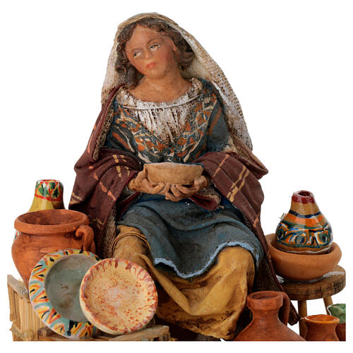 Vendedora de terracota para presépio Angela Tripi com figuras de 13 cm de altura média 2