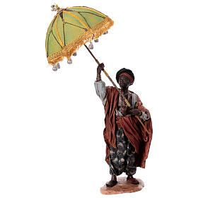 Nativity scene figurine, servant with umbrella 18 cm by Angela Tripi