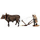 Nativity scene figurine, Man with plow and ox by Angela Tripi 30 cm s1
