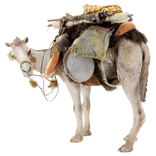 Stehendes Kamel mit Last, für 30 cm Krippe von Angela Tripi, Terrakotta 3