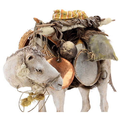 Stehendes Kamel mit Last, für 30 cm Krippe von Angela Tripi, Terrakotta 7