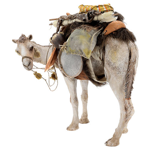 Stehendes Kamel mit Last, für 30 cm Krippe von Angela Tripi, Terrakotta 8
