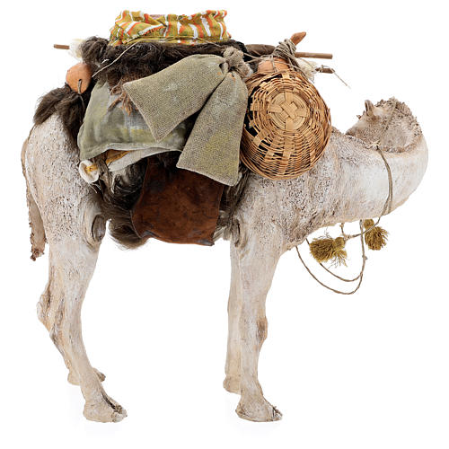 Stehendes Kamel mit Last, für 30 cm Krippe von Angela Tripi, Terrakotta 11