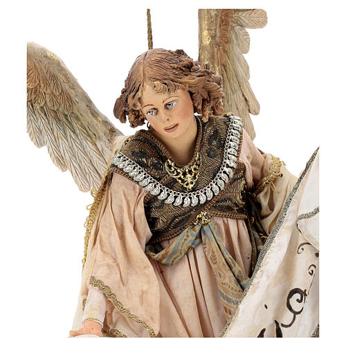 Nativity scene Angels with Gloria banners (two) by Angela Tripi 30 cm 2