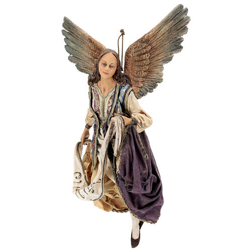 Nativity scene Angels with Gloria banners (two) by Angela Tripi 30 cm 4