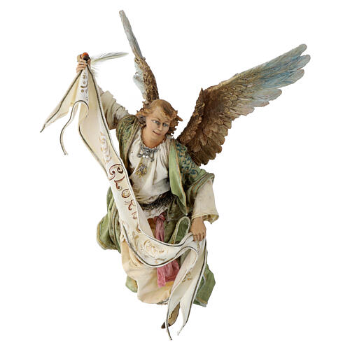 Nativity scene Angels with Gloria banners (two) by Angela Tripi 30 cm 10