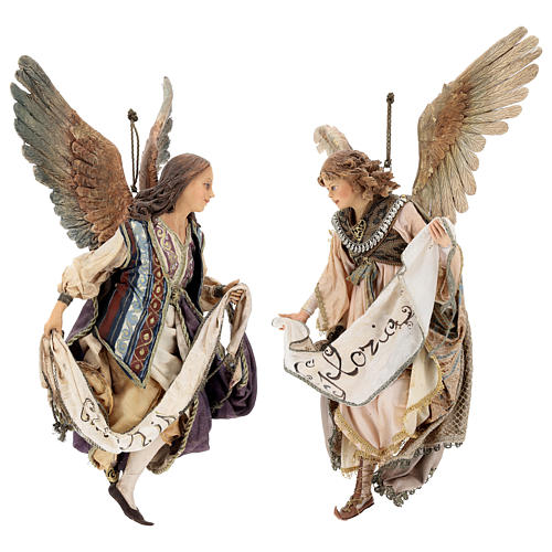 Dois Anjos Glória para Presépio Angela Tripi com figuras de altura média 30 cm 1